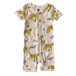 Tea Collection Girls’ Rockabye Pajamas One-Piece Short Sleeve Romper
